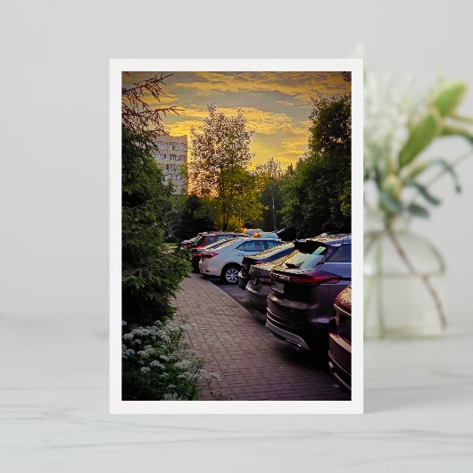 Golden Hour Folie Uitnodiging -  (Staand Voorkant)