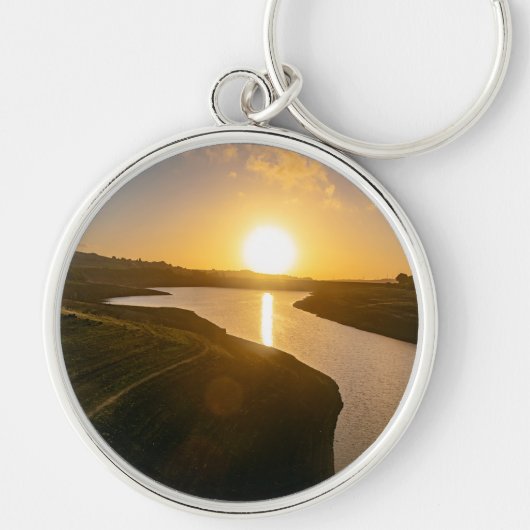 Golden Hour Glow at Baitings Reservoir Sleutelhanger (Voorkant)