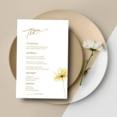 Golden Hour Grace Floral Trouwfoto Menu Kaart