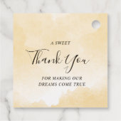 Golden Hour Grace Foto & Bloemen bruiloft Dank u Bedankjes Labels (Achterkant)