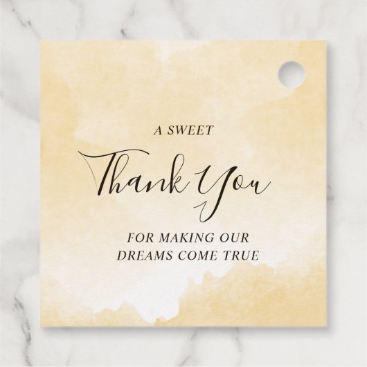 Golden Hour Grace Foto & Bloemen bruiloft Dank u Bedankjes Labels (Achterkant)