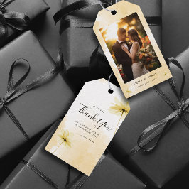 Golden Hour Grace Foto & Bloemen bruiloft Dank u Cadeaulabel