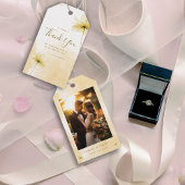 Golden Hour Grace Foto & Bloemen bruiloft Dank u Cadeaulabel