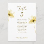 Golden Hour Grace Wedding Namen Tafelnummer (Achterkant)