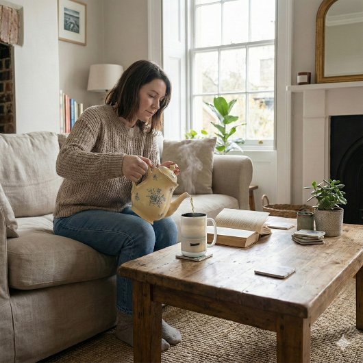 Golden Hour Mist & Boat Scenery, 15 oz Tweekleurige Koffiemok