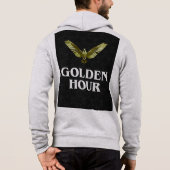 Golden Hour Motivational Text Minimalist Black  Hoodie (Achterkant)
