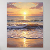 Golden Hour Ocean Sunset Poster (Voorkant)