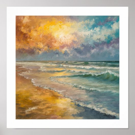 Golden Hour op het strand Poster (Voorkant)