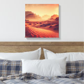 Golden Hour Over Desert Cliffs – Canvas Print (Insitu (Slaapkamer))