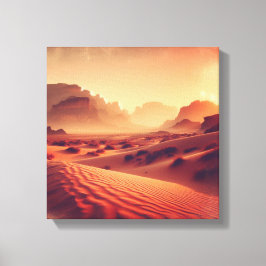 Golden Hour Over Desert Cliffs – Canvas Print