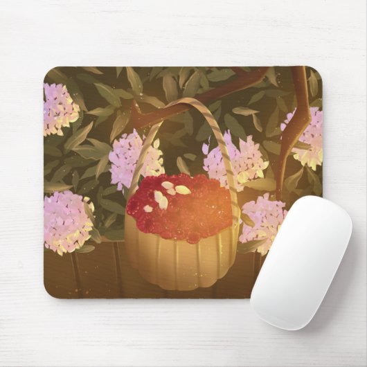 Golden Hour Raspberry Basket Mouse Pad Muismat (Met muis)