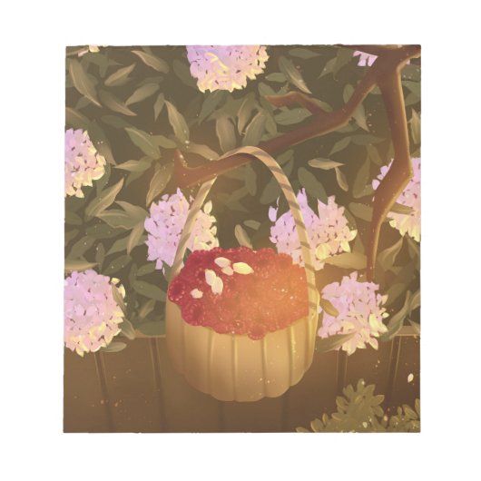 Golden Hour Raspberry Basket Notitieblok (Voorkant)