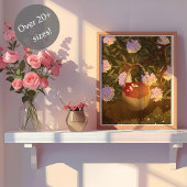 Golden Hour Raspberry Basket Poster