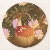 Golden Hour Raspberry Basket Ronde Kartonnen Onderzetter (Voorkant)