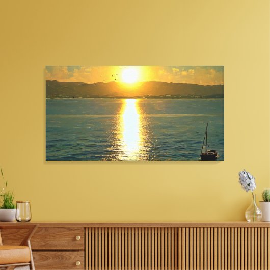 Golden Hour Sail Canvas Afdruk (Insitu (Woonkamer))