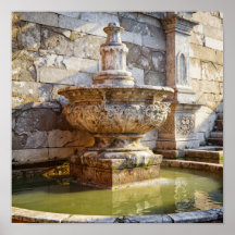 Golden Hour Serenity - Roman Ruin Fountain