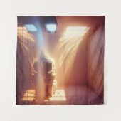 Golden Hour Slaapkamer Glow – Gezellige Droomkern  Wandkleed (Voorkant (horizontaal))