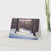 Golden Hour Sneeuwscène Kerstmis Kaart (Voorkant)