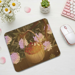 Golden Hour Strawberry Basket Mouse Pad Muismat