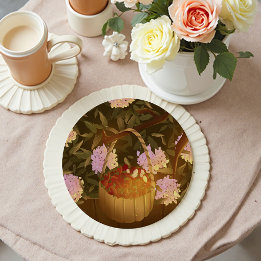 Golden Hour Strawberry Basket Ronde Kartonnen Onderzetter