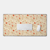 Golden Hour Study | Retro Ogee Floral Desk Mat (Keyboard & Muis)