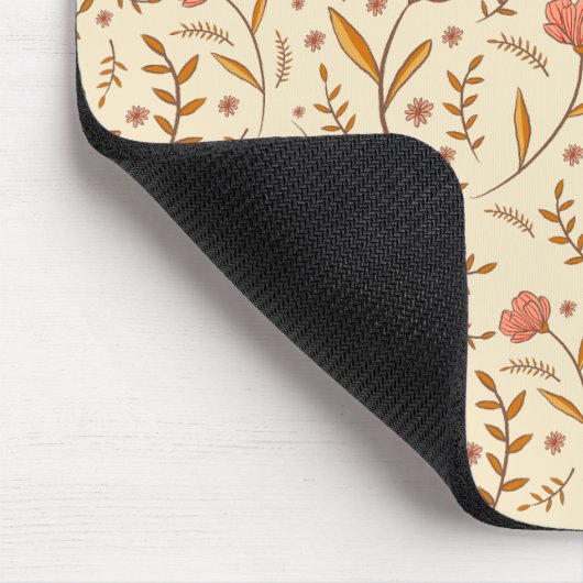 Golden Hour Study | Retro Ogee Floral Mouse Pad Muismat (Hoek)