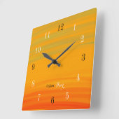 Golden Hour – Sunset Gradient Vierkante Klok (Hoek)