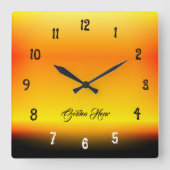 Golden Hour Sunset Gradient Wall Clock Vierkante Klok (Voorkant)