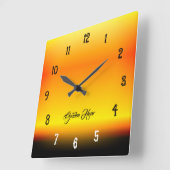 Golden Hour Sunset Gradient Wall Clock Vierkante Klok (Hoek)