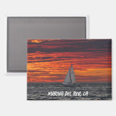 Golden Hour Sunset - Marina Del Rey, CA Magneet (Voorkant / Achterkant)