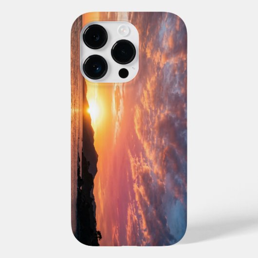 Golden Hour Sunset Sky Landscape iPhone Case (Achterkant)