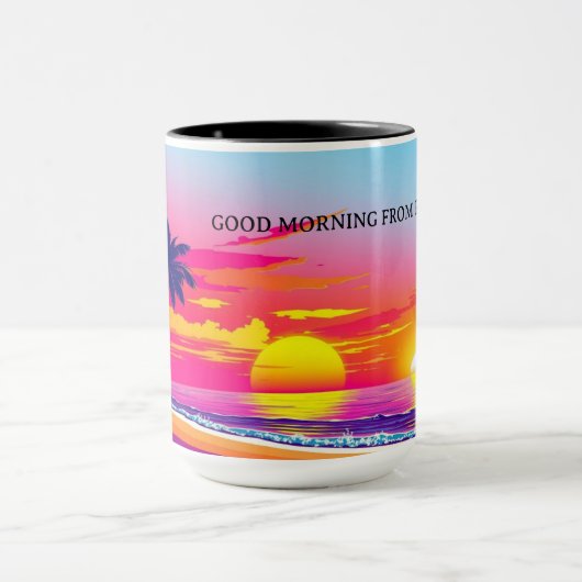 Golden Hour Tropical Island Sunset Personalized Mok (Midden)