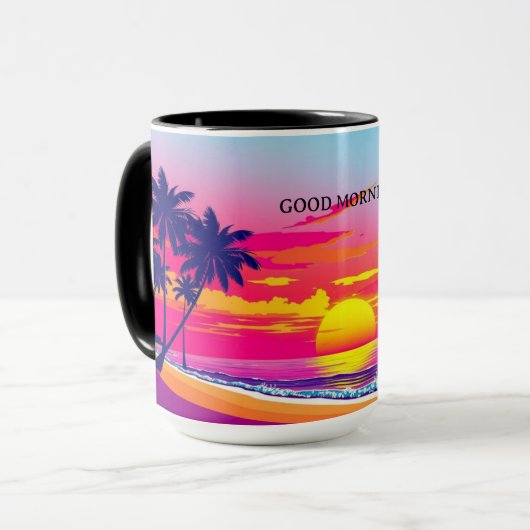 Golden Hour Tropical Island Sunset Personalized Mok (Voorkant links)