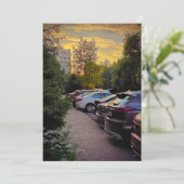 Golden Hour Urban Serenity Uitnodiging –  (Staand voorkant)