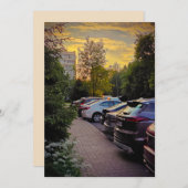 Golden Hour Urban Serenity Uitnodiging –  (Voorkant / Achterkant)