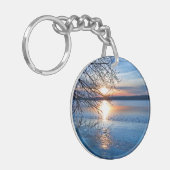Golden Hour, zonsopgang boven Lake Acrylic Sleutel Sleutelhanger (Voorkant Links)
