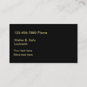 Golden House Key Locksmith Visitekaartje (Achterkant)