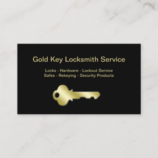 Golden House Key Locksmith Visitekaartje (Voorkant)