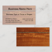 Golden houtwaren met inlegachtergrond #2 visitekaartje (Voorkant / Achterkant)