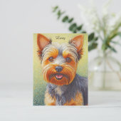 Golden Hued Yorkshire Terrier Radiant Dog Portrait Briefkaart (Staand voorkant)