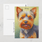 Golden Hued Yorkshire Terrier Radiant Dog Portrait Briefkaart (Voorkant / Achterkant)