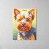 Golden Hued Yorkshire Terrier Radiant Dog Portrait Canvas Afdruk (Voorkant)
