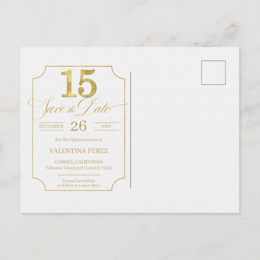 Golden Hues Save the Date English Version Aankondigingskaart (Achterkant)