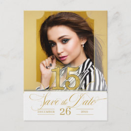 Golden Hues Save the Date English Version Aankondigingskaart