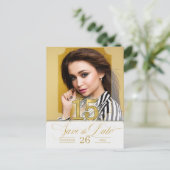 Golden Hues Save the Date English Version Aankondigingskaart (Staand voorkant)