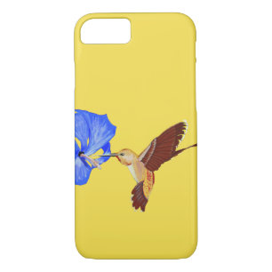 Golden Hummingbird and Blue Hibiscus iPhone 8/7 Hoesje