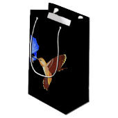 Golden Hummingbird and Blue Hibiscus Klein Cadeauzakje (Achterkant Gekanteld)