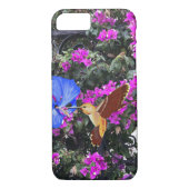 Golden Hummingbird, Blue Hibiscus en Bougainvillea Case-Mate iPhone Case (Achterkant)