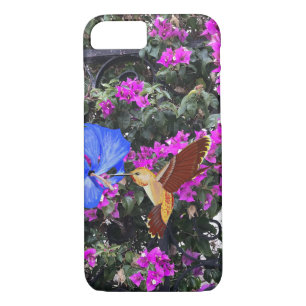 Golden Hummingbird, Blue Hibiscus en Bougainvillea Case-Mate iPhone Case