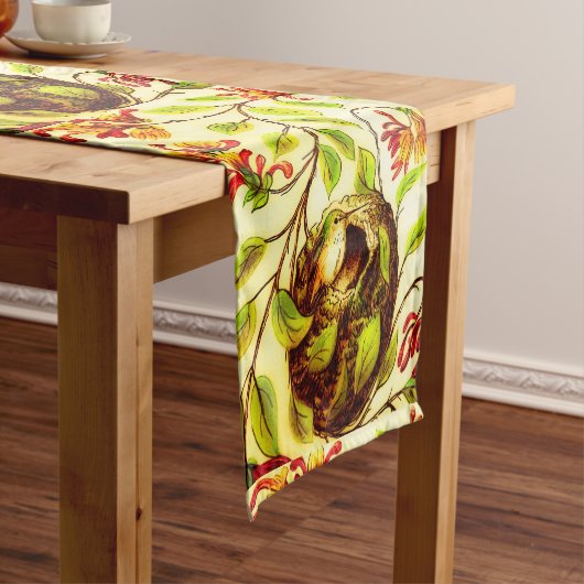 Golden Hummingbird Table Runner Korte Tafelloper (Voorbeeld)